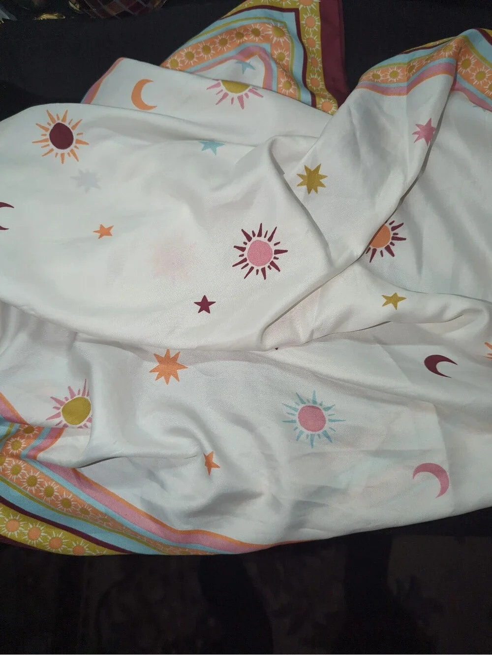 Old Navy Women's Silk Scarf with Sun and Star Pattern